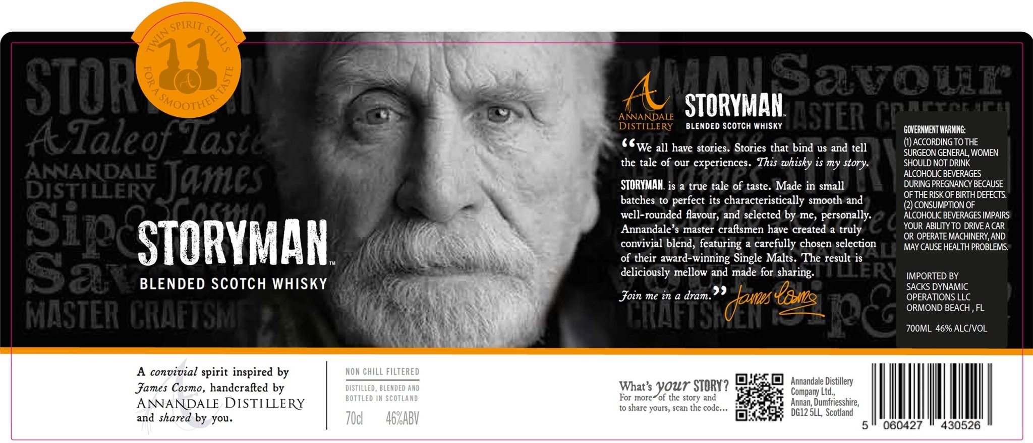 Storyman Blended Scotch Whisky 2nd Edition by Annandale Distillery 700ml - Main Street Liquor