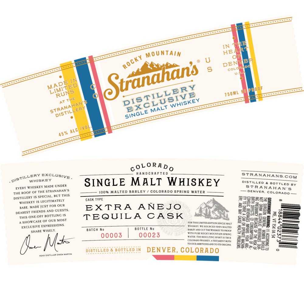 Stranahan’s Distillery Exclusive Single Malt Whiskey Single Malt Whiskey Stranahan's   