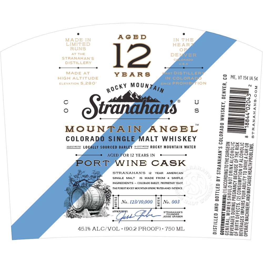 Stranahan’s Mountain Angel 12 Year Old Port Wine Cask Single Malt Whiskey Stranahan's   