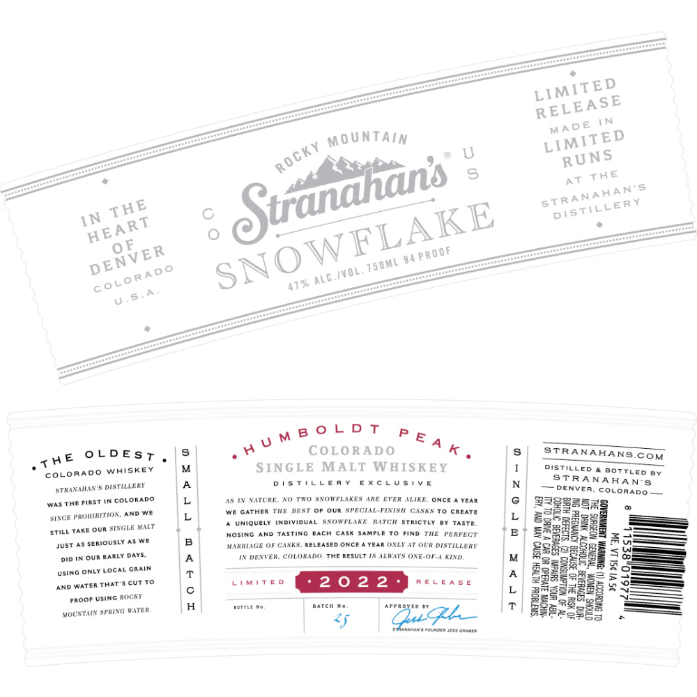 Stranahan's Snowflake 2022 Single Malt Whiskey Stranahan's   