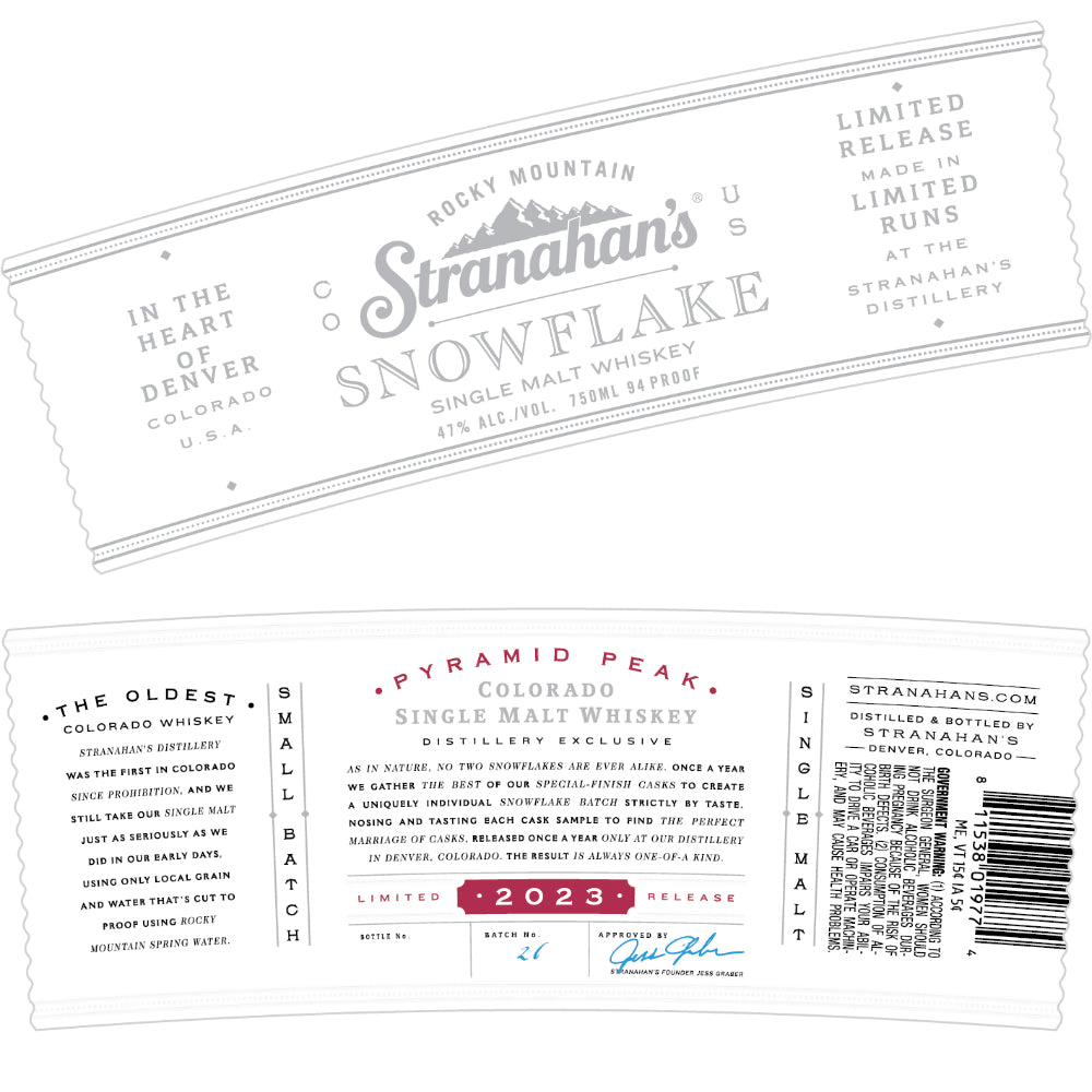 Stranahan's Snowflake 2023 Release Single Malt Whiskey Stranahan's   