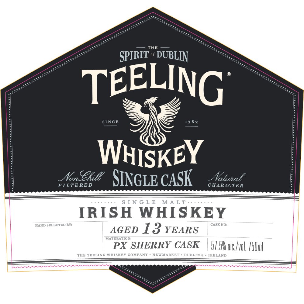 Teeling Single Cask Irish Whiskey 13 Year Old PX Sherry Cask Whiskey Teeling Whiskey   