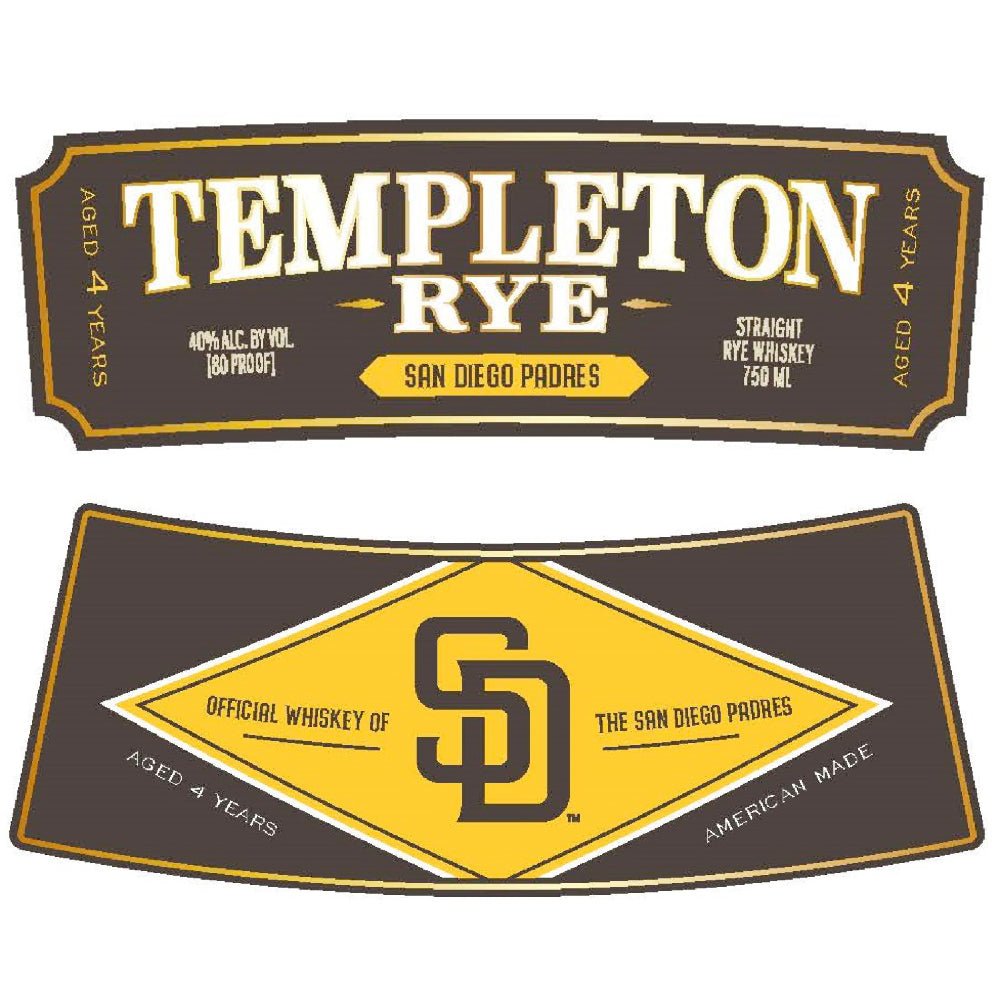 Templeton San Diego Padres Rye Whiskey Rye Whiskey Templeton Rye   