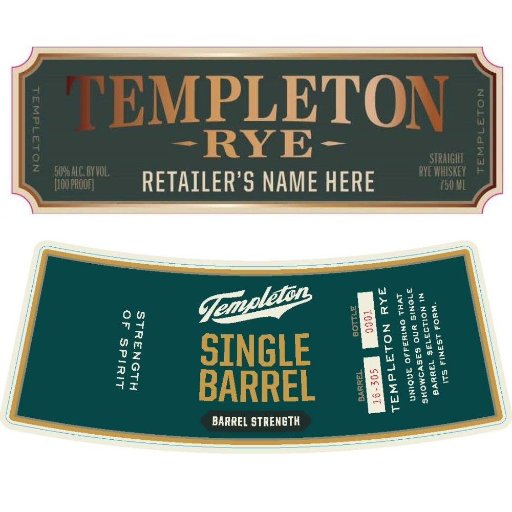 Templeton Single Barrel Barrel Strength Rye Whiskey Rye Whiskey Templeton Rye   
