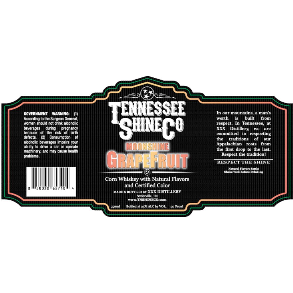 Tennessee Shine Co Grapefruit Moonshine Moonshine Tennessee Shine Co   