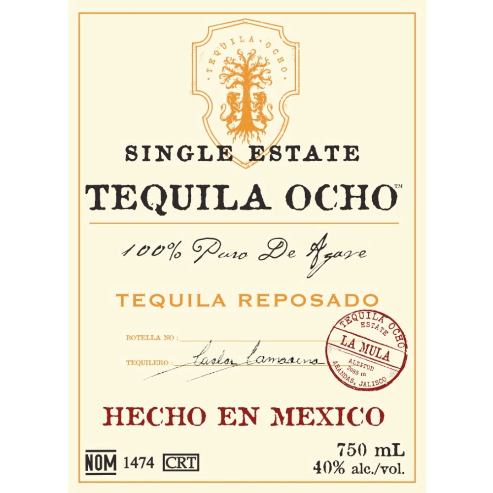 Tequila Ocho Single Estate Reposado La Mula Tequila Ocho Tequila   
