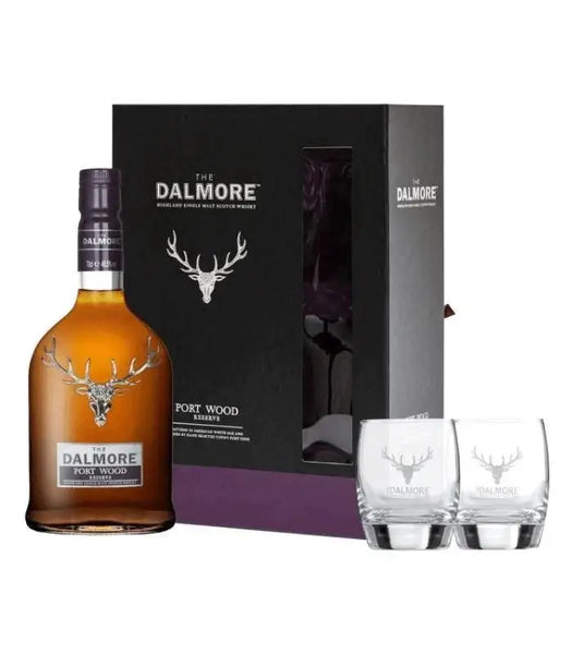 The Dalmore Port Wood Reserve w/ 2 Glasses Gift Set - BuyMyLiquor