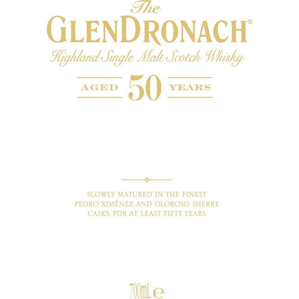 The Glendronach 50 Years Old Scotch Glendronach   