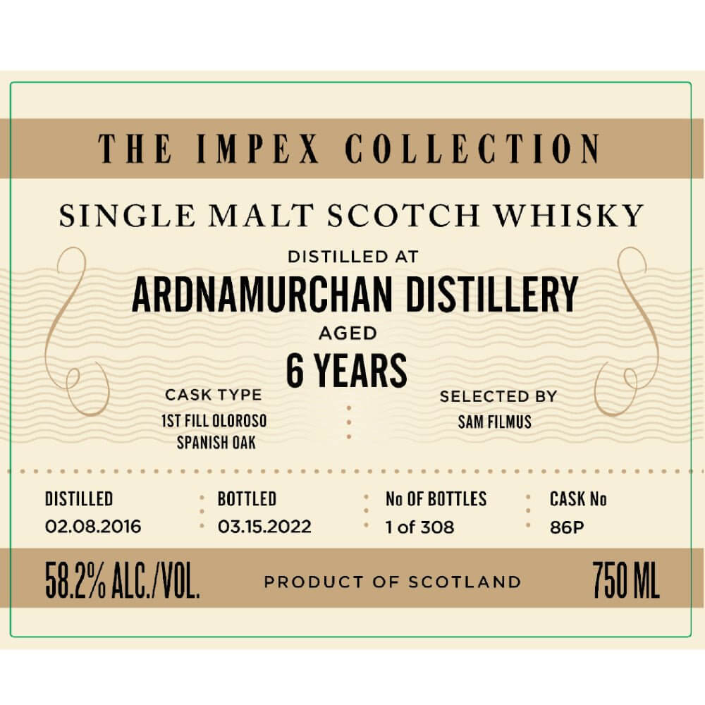 The ImpEx Collection Ardnamurchan Distillery 6 Year Old - Main Street Liquor