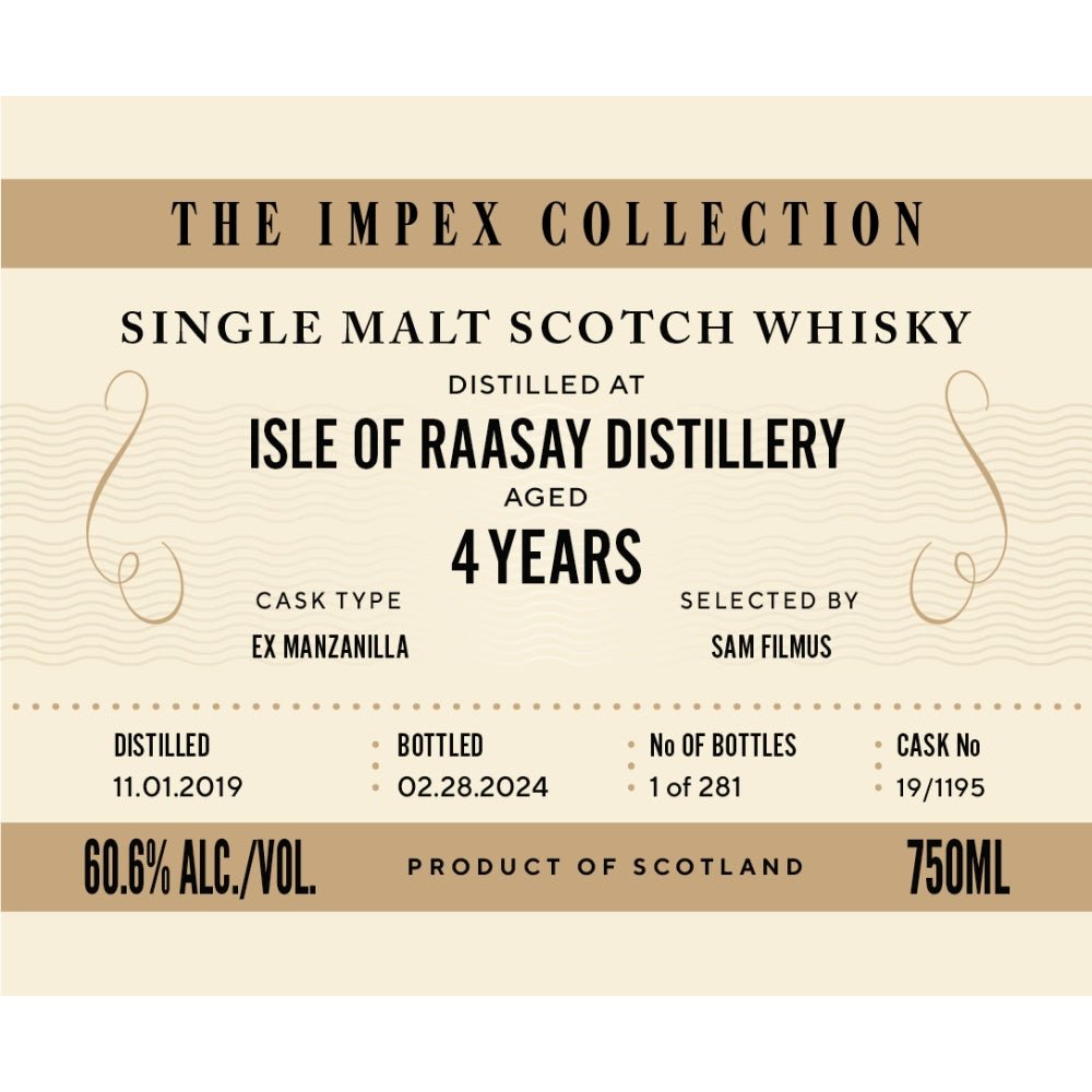 The ImpEx Collection Isle of Raasay Distillery 4 Year Old Scotch Impex   