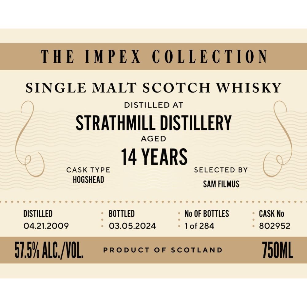 The ImpEx Collection Strathmill Distillery 14 Year Old Scotch Impex   