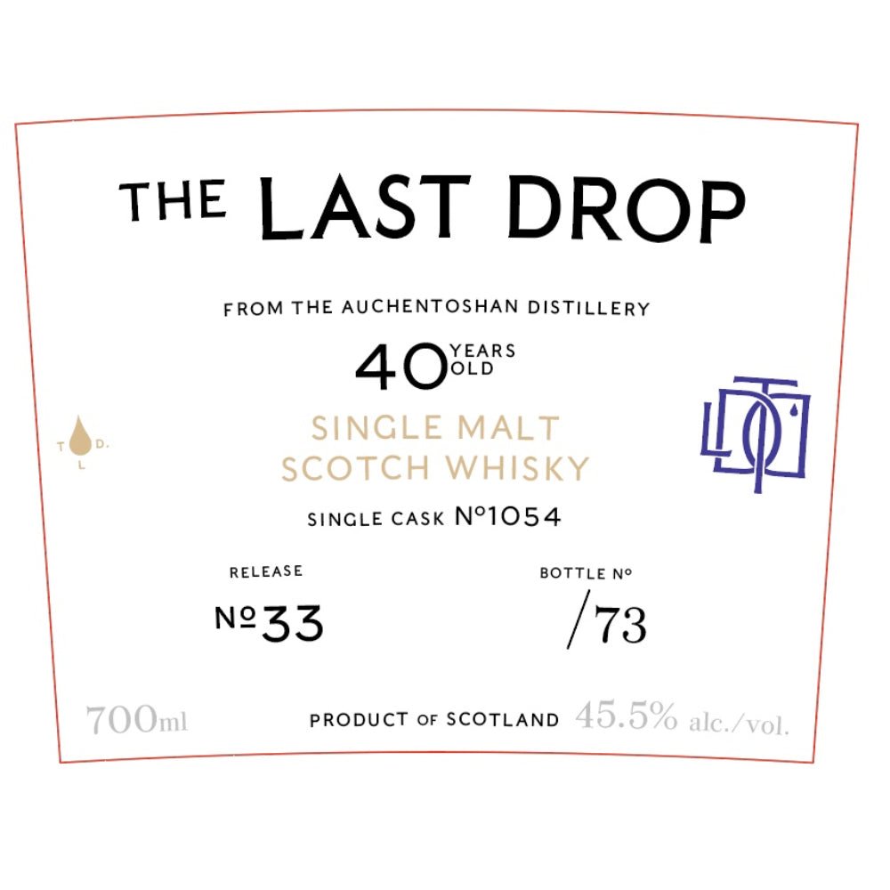 The Last Drop 40 Year Old Auchentoshan Distillery Single Malt Scotch Scotch The Last Drop Distillers   