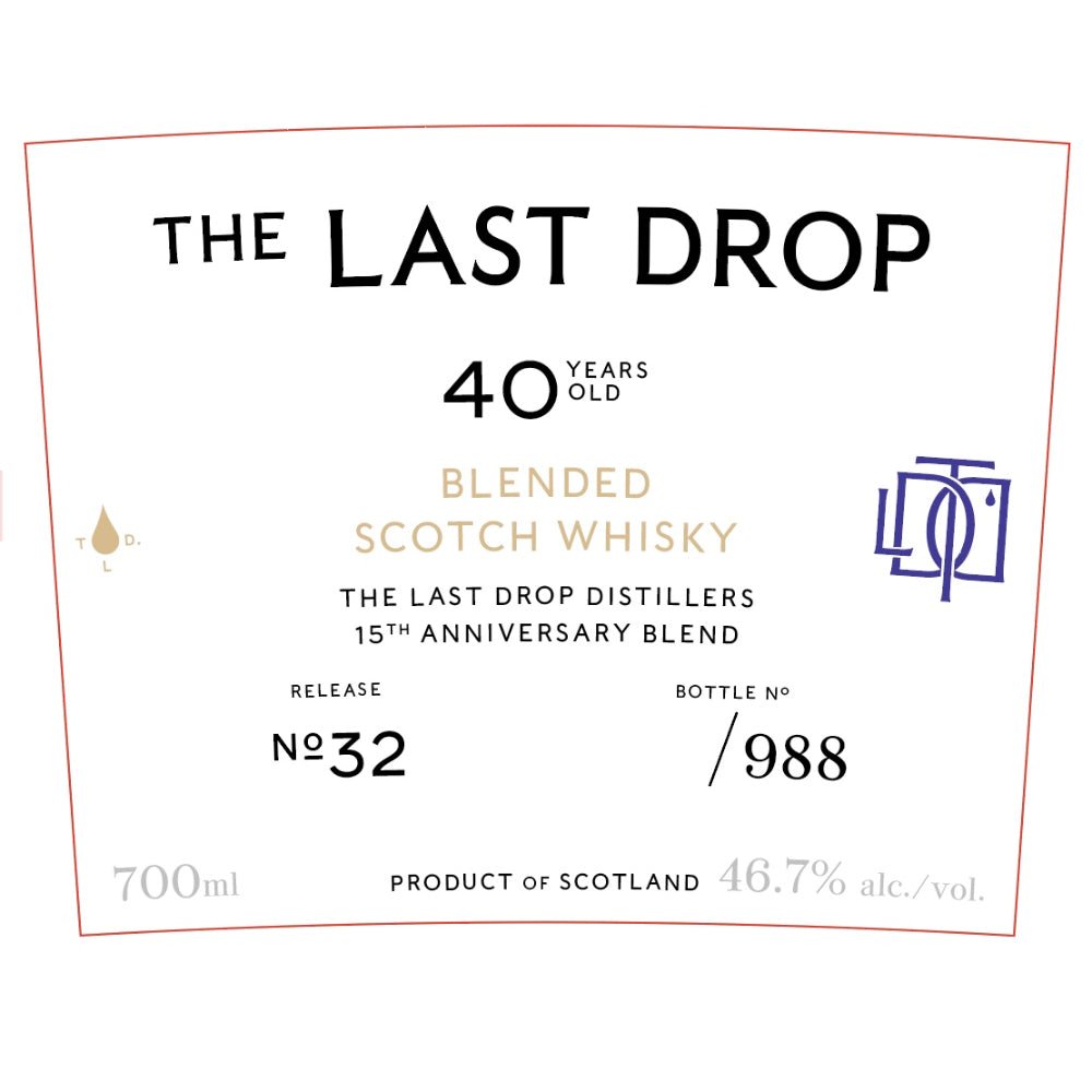 The Last Drop Release No. 32 40 Year Old Scotch The Last Drop Distillers   