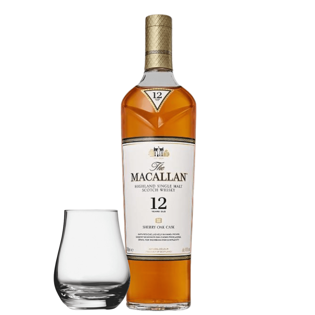 The Macallan 12 Year Old Sherry Oak with Spey Dram Glass - BuyMyLiquor