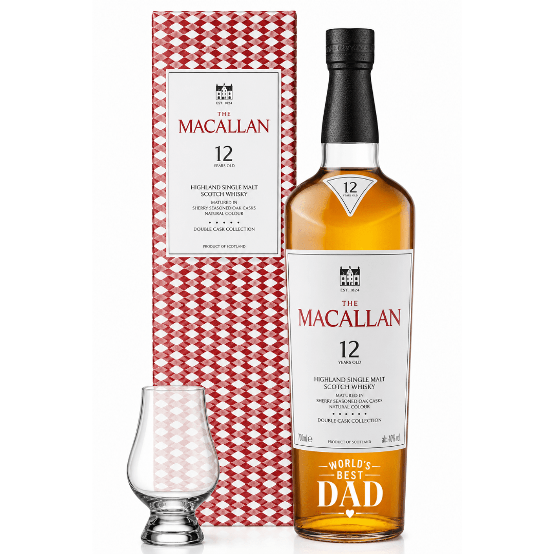 The Macallan Double Cask 12 Year “World’s Best Dad” Gift Set with Glencairn Glass - Main Street Liquor