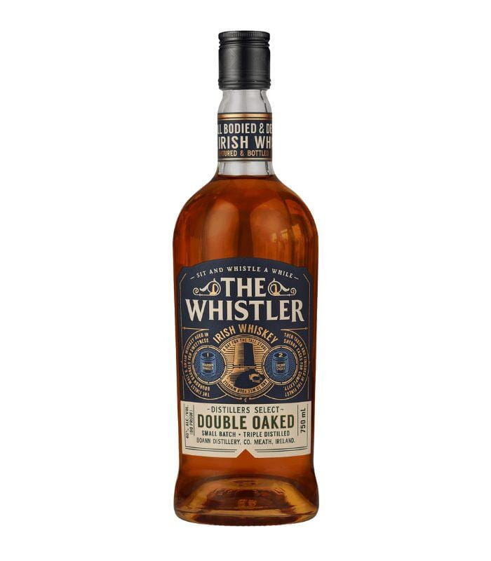 The Whistler Distillers Select Double Oaked Irish Whiskey 750mL bottle on a white background.