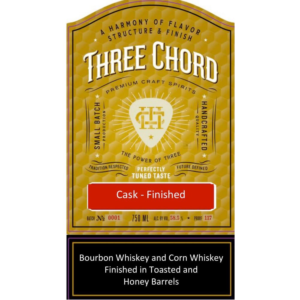 Three Chord Bourbon & Corn Whiskey Finished in Toasted Honey Barrels Blended Whiskey Three Chord   