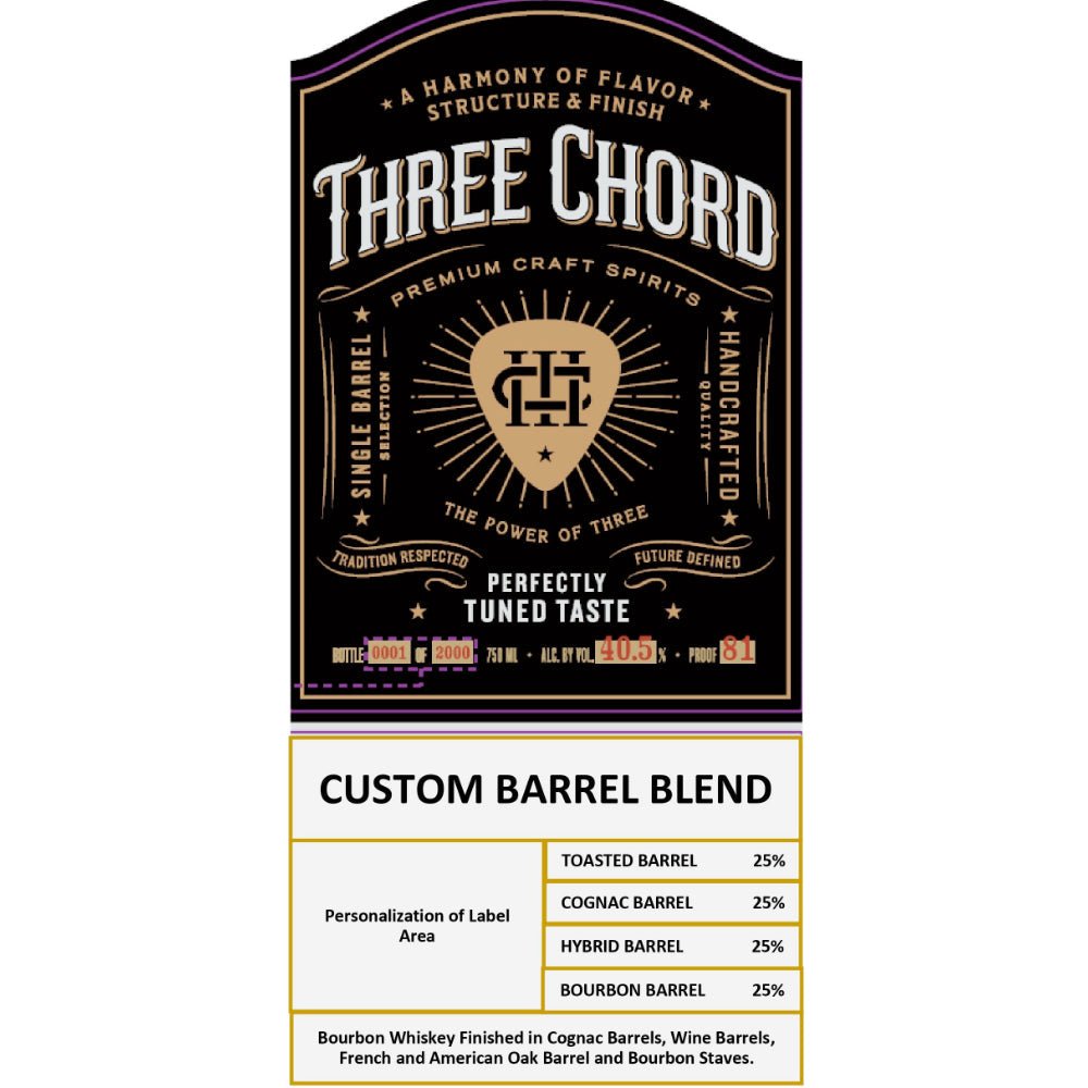 Three Chord Custom Barrel Blend Bourbon Bourbon Three Chord   