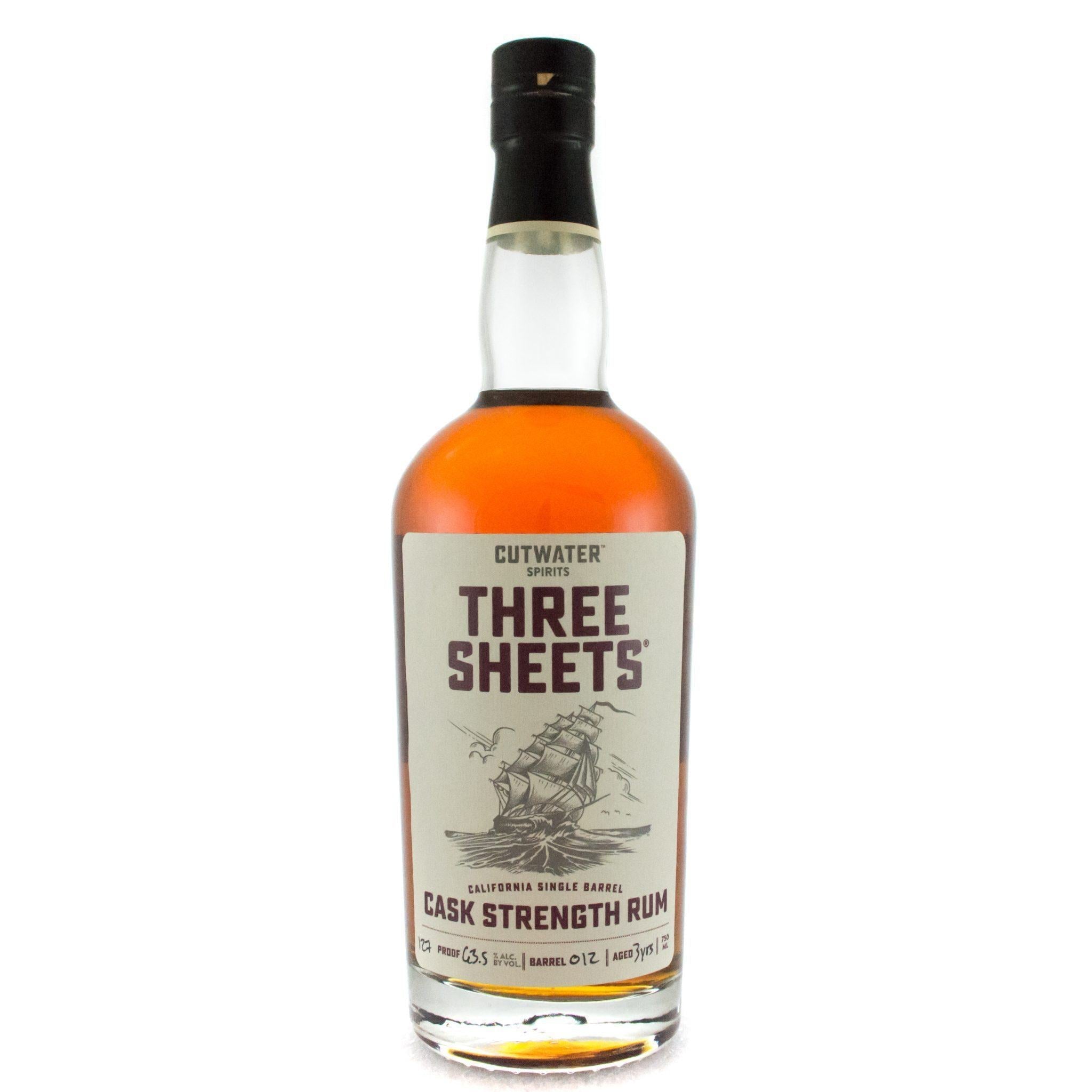 Three Sheets Cask Strength Rum Rum Cutwater Spirits   