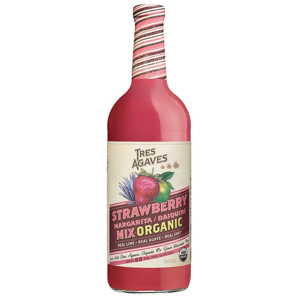 Tres Agaves Organic Strawberry Margarita Mix 1L Cocktail Mixers Tres Agaves   