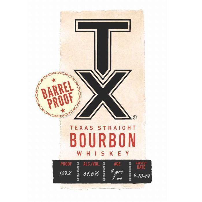 TX Barrel Proof Bourbon Bourbon TX Whiskey   