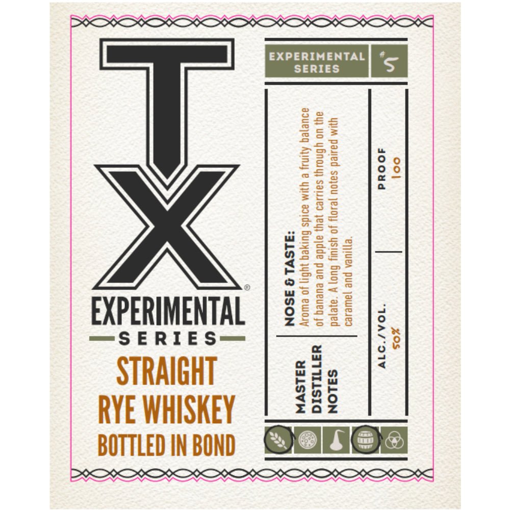 TX Experimental Series #5 Bottled in Bond Straight Rye Whiskey Rye Whiskey TX Whiskey   