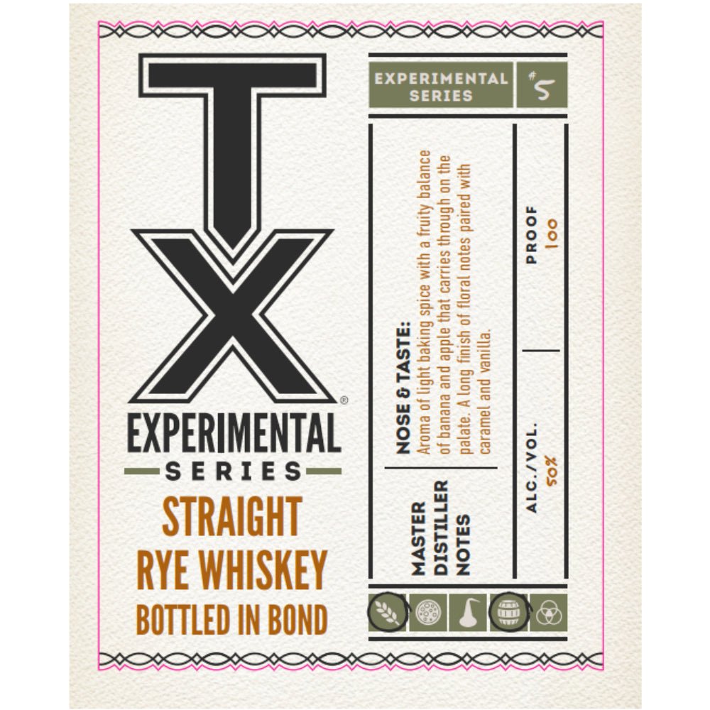 TX Experimental Series #5 Bottled in Bond Straight Rye Whiskey - Main Street Liquor