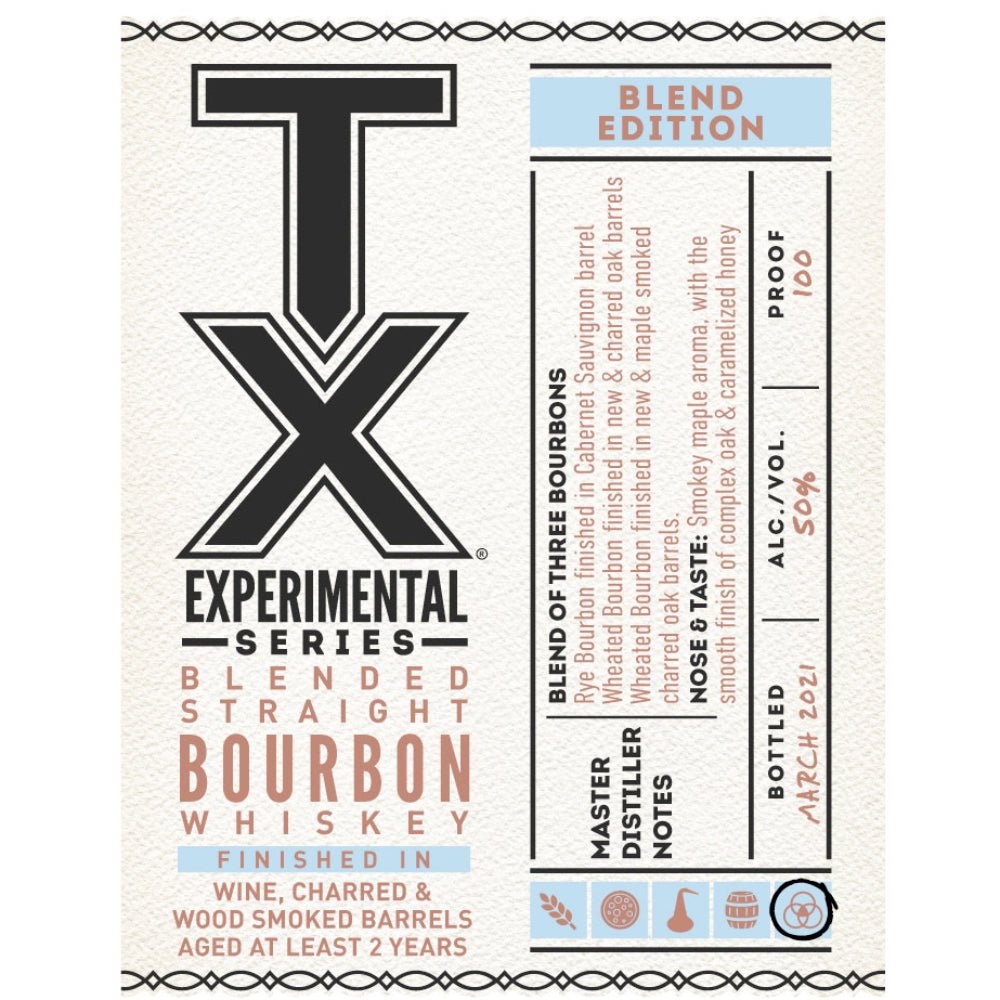 TX Experimental Series Blended Straight Bourbon Bourbon TX Whiskey   