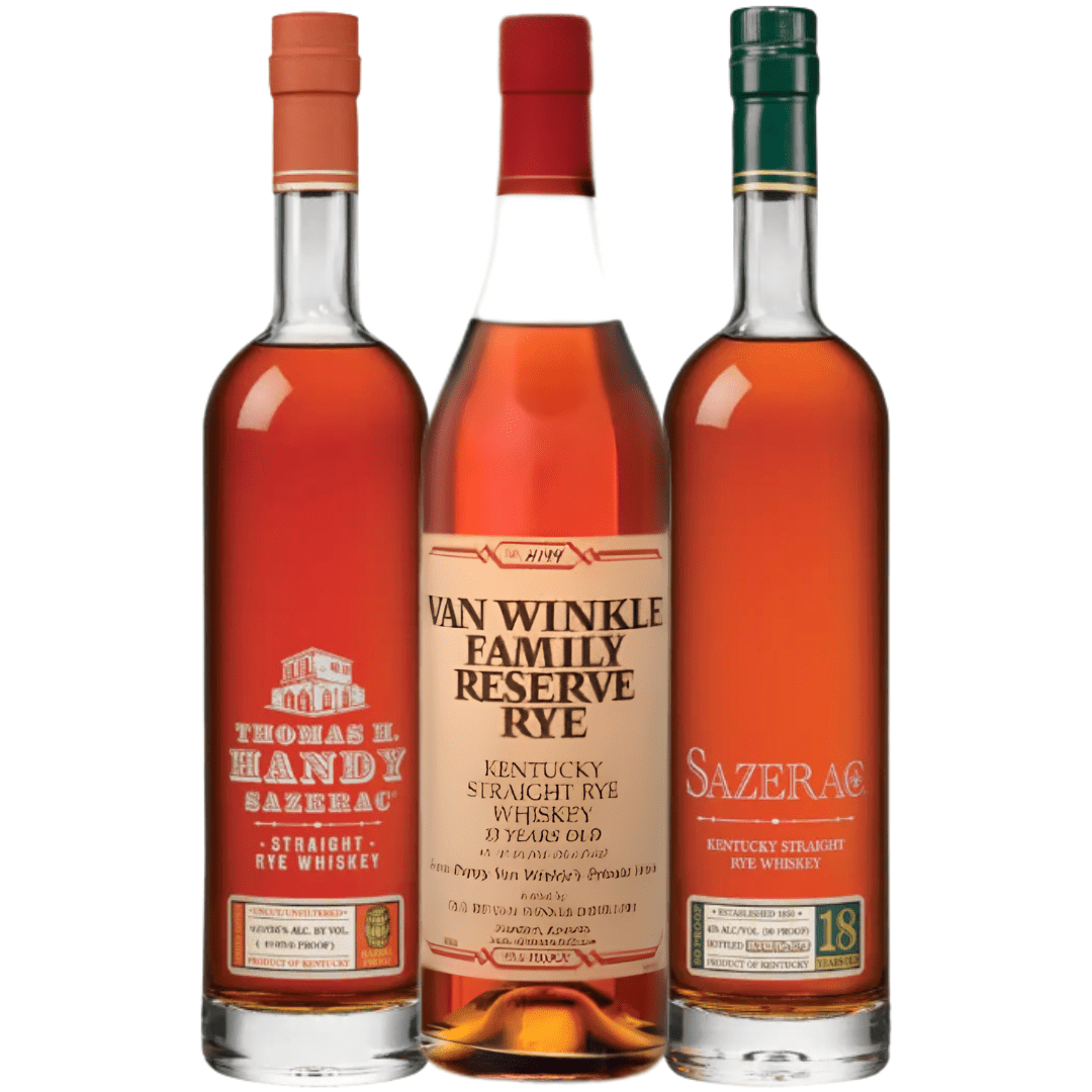 Ultimate Rye Whiskey Bundle: Thomas H. Handy, Sazerac 18, Van Winkle Family Reserve Rye - BuyMyLiquor