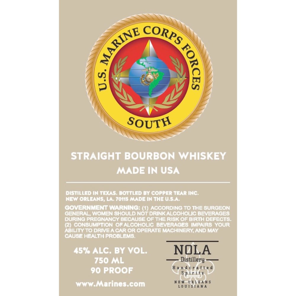 U.S. Marine Corps Forces South Straight Bourbon Bourbon NOLA Distillery   