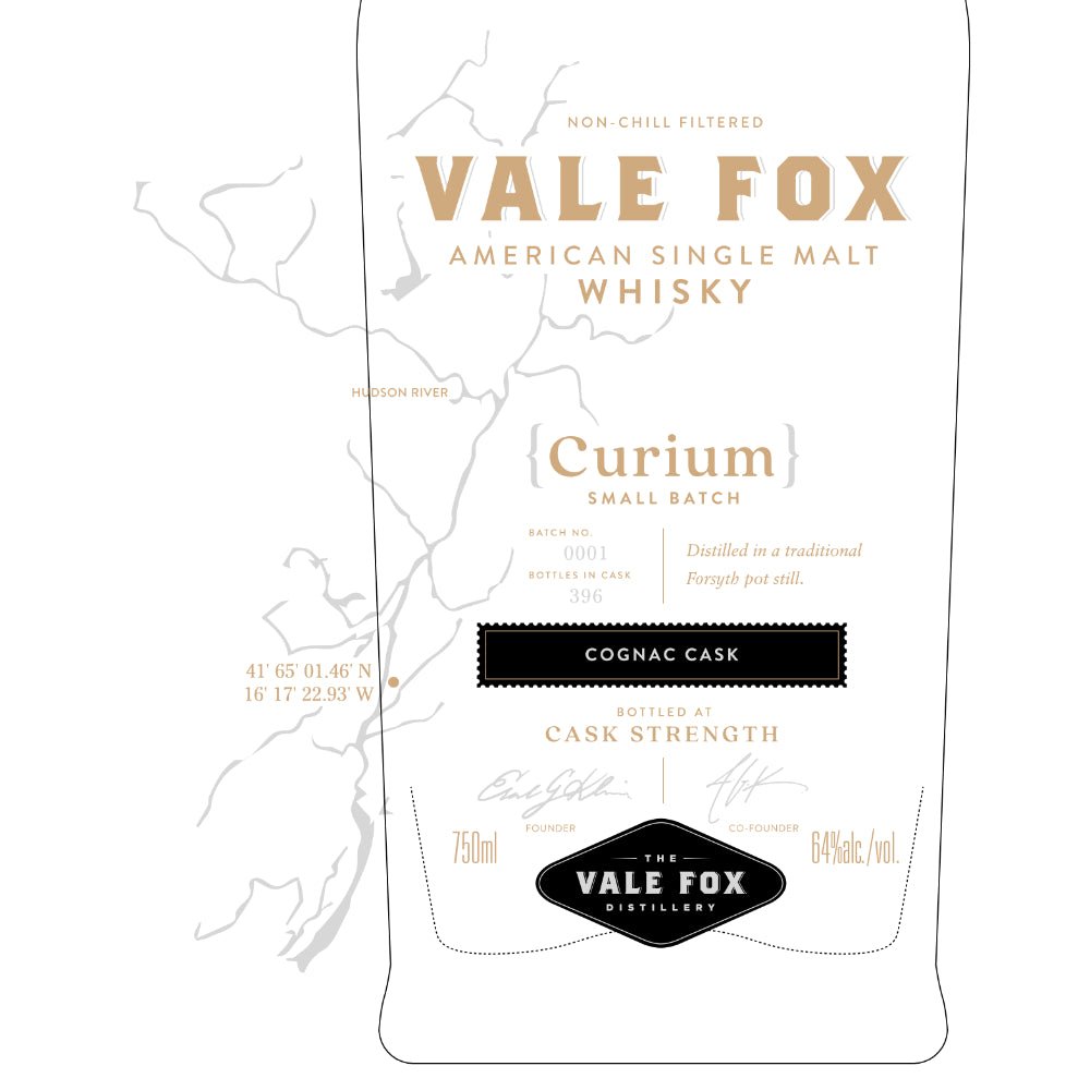 Vale Fox Curium American Single Malt Whisky Cognac Cask Single Malt Whiskey The Vale Fox Distillery   