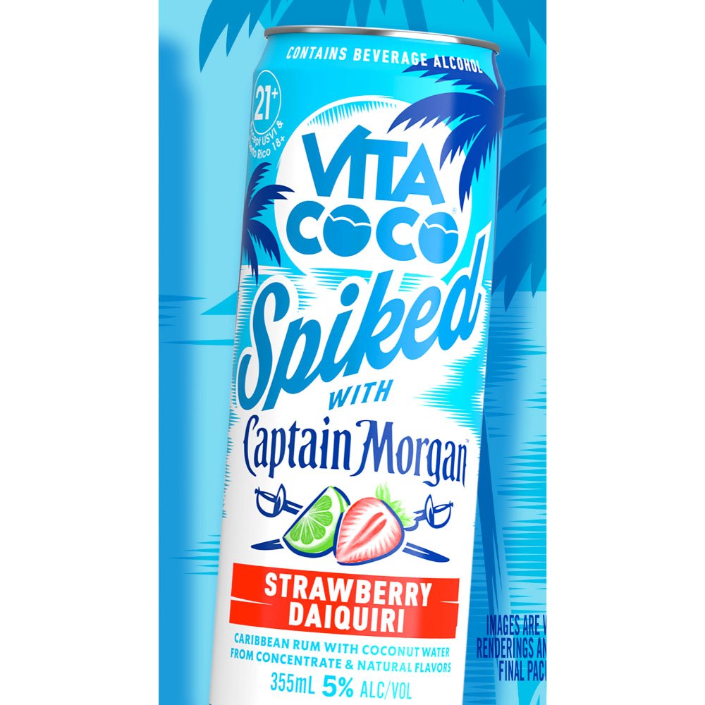 Vita Coco Spiked With Captain Morgan Strawberry Daiquiri Ready-To-Drink Cocktails Vita Coco Spiked with Captain Morgan   