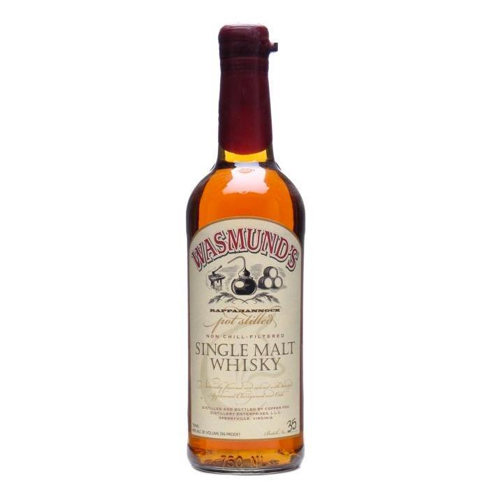 Wasmund's Single Malt Whisky Single Malt Whiskey Copper Fox Distillery   