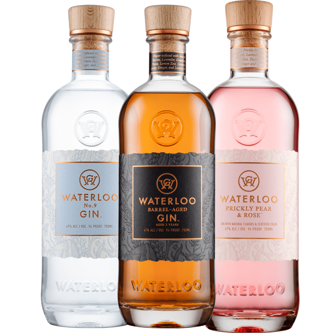 Waterloo Gin Bundle: Barrel - Aged, No.9, and Prickly Pear & Rose - BuyMyLiquor