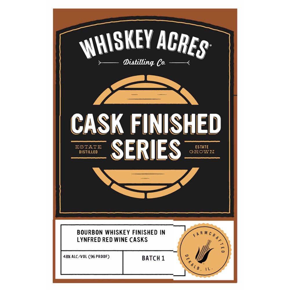 Whiskey Acres Cask Finished Series Bourbon Finished in Lynfred Red Wine Casks Bourbon Whiskey Acres Distilling   