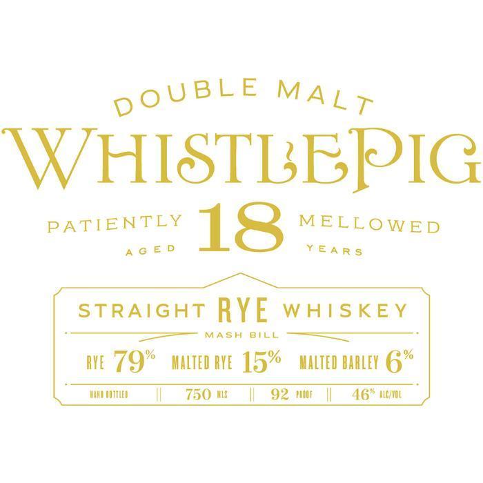 WhistlePig 18 Year Old Double Malt Rye Whiskey WhistlePig   