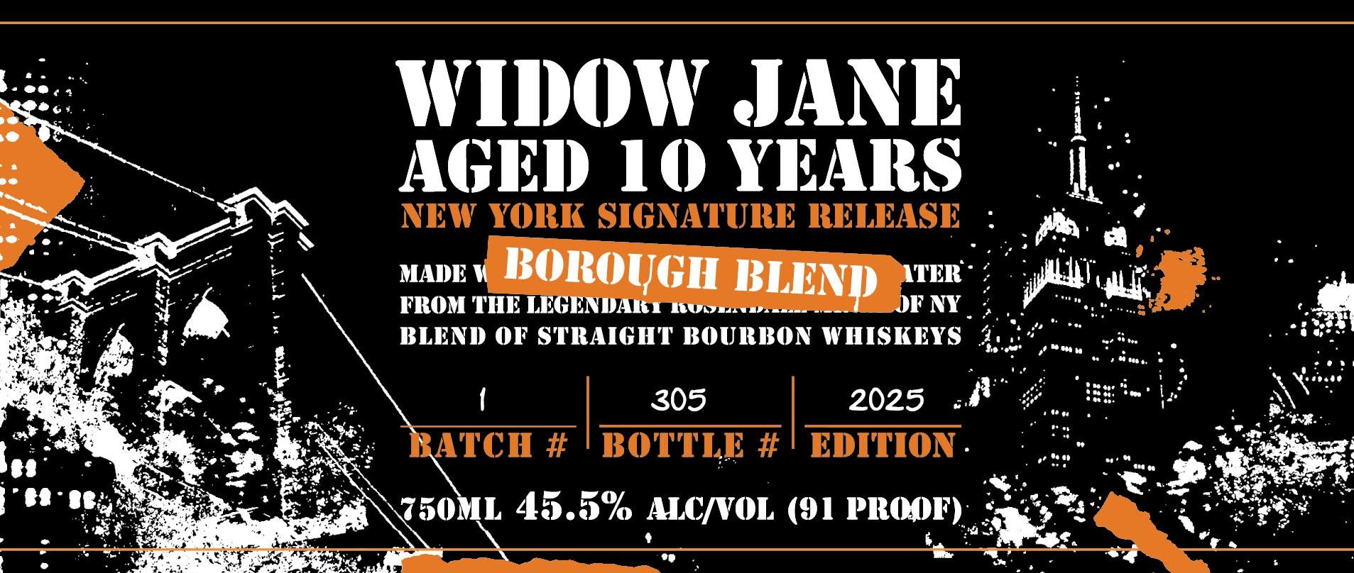 Widow Jane 10 Year Bourbon – Borough Blend (New York Signature Release) Widow Jane