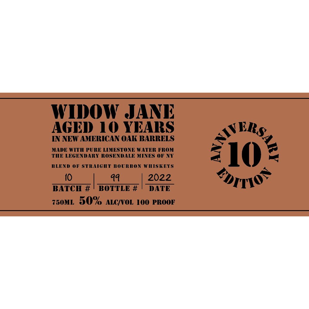 Widow Jane 10 Year Old Bourbon 10th Anniversary Edition Bourbon Widow Jane   