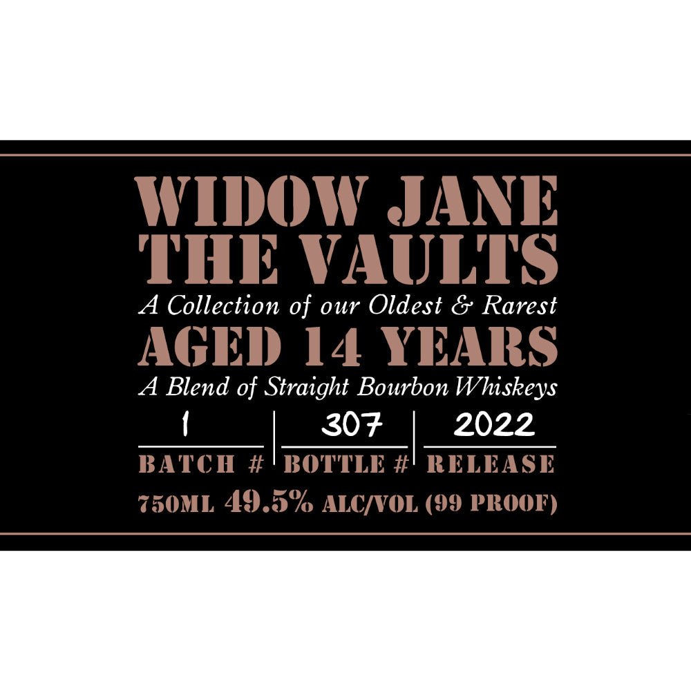 Widow Jane 14 Year The Vaults 2022 Edition Bourbon Widow Jane   