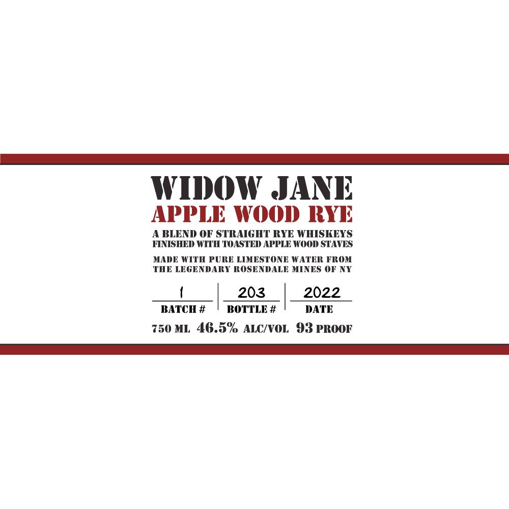Widow Jane Apple Wood Rye Rye Whiskey Widow Jane   