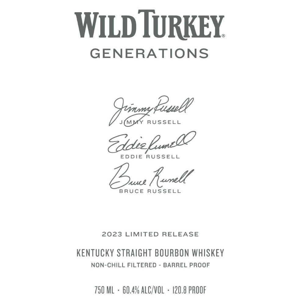 Wild Turkey Generations Kentucky Straight Bourbon 2023 Release Bourbon Wild Turkey   