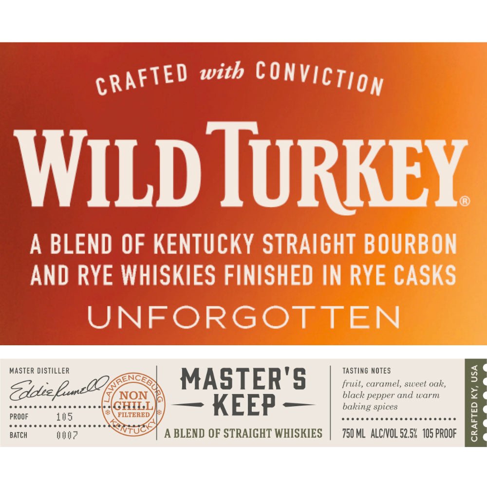 Wild Turkey Master's Keep Unforgotten Blended Whiskey Wild Turkey   