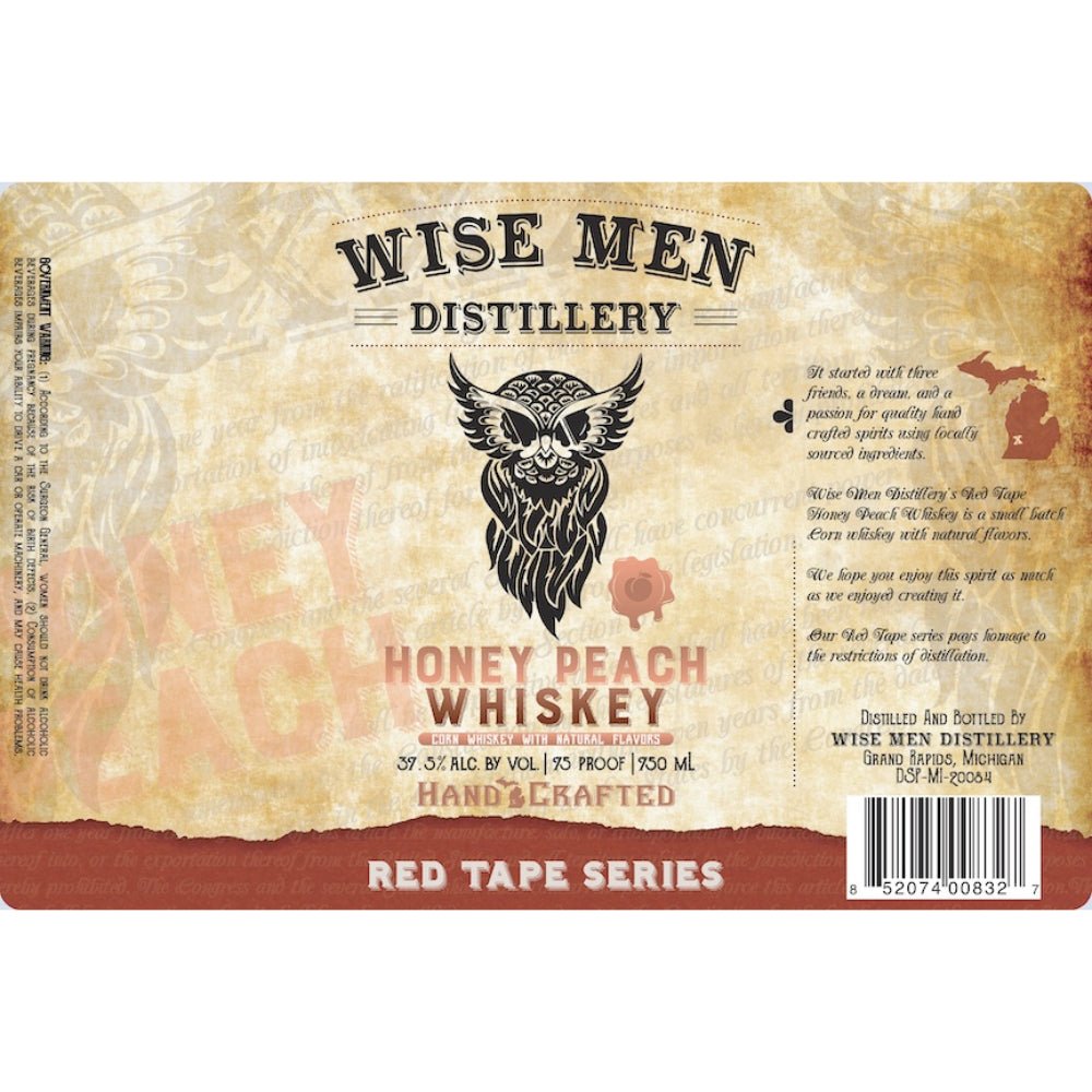 Wise Men Distillery Red Tape Honey Peach Whiskey American Whiskey Wise Men Distillery   