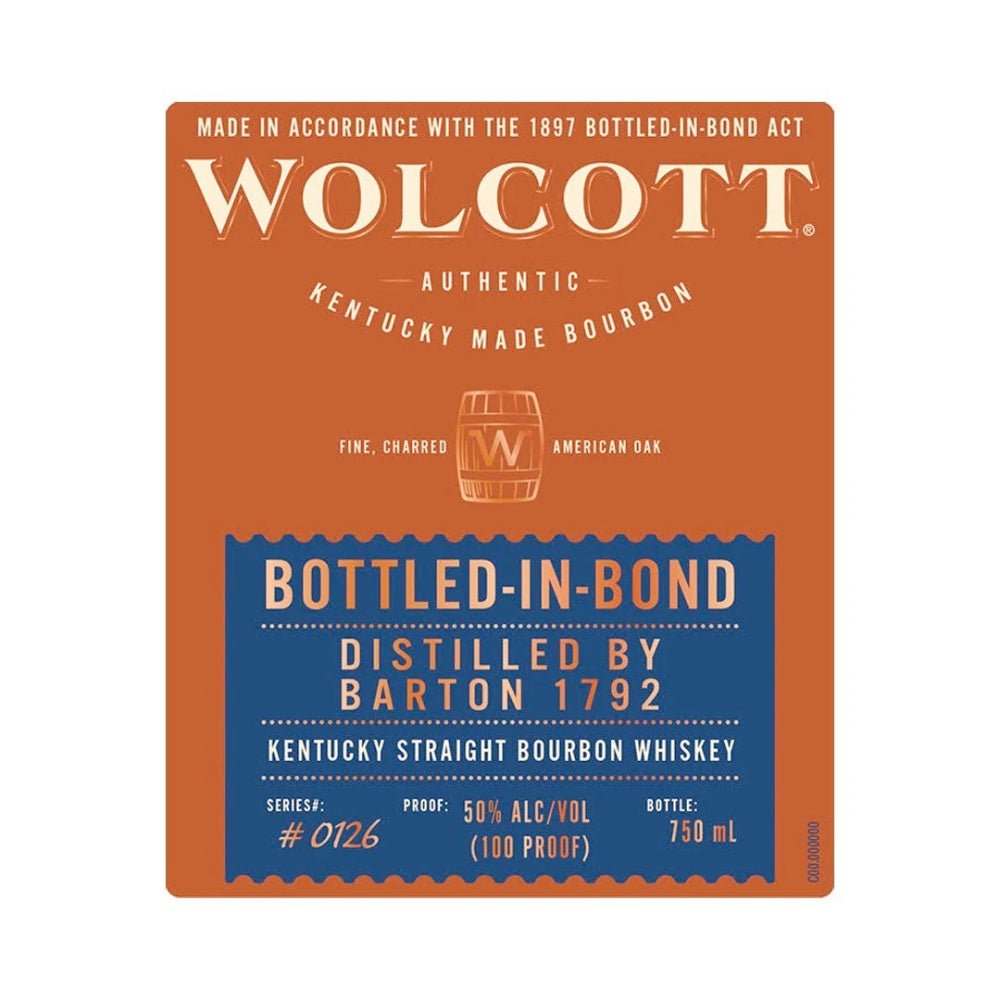 Wolcott Bottled In Bond Bourbon - Main Street Liquor