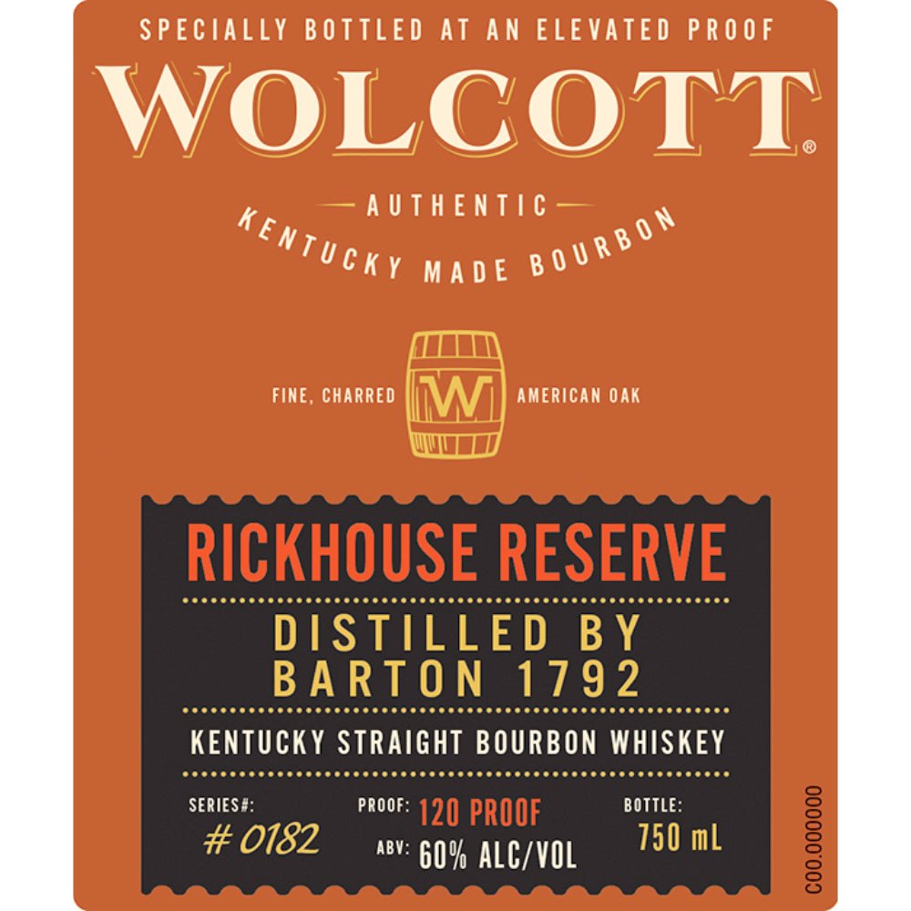 Wolcott Rickhouse Reserve Kentucky Straight Bourbon Bourbon Wolcott Bourbon   