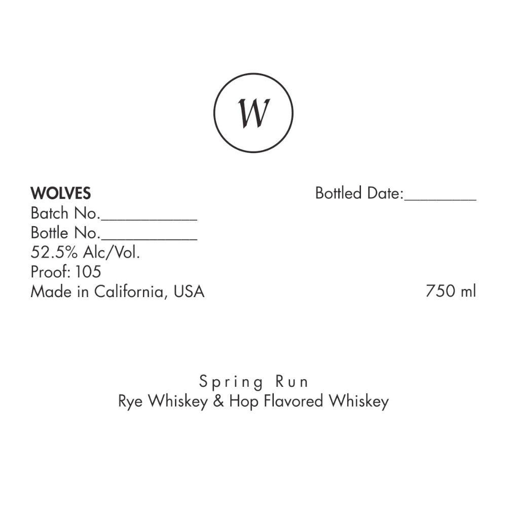 Wolves Spring Run Batch #3 American Whiskey Wolves Whiskey   