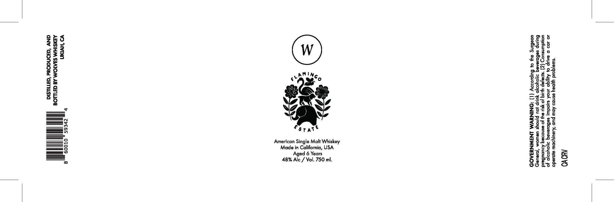 Wolves Whiskey Flamingo Estate American Single Malt Whiskey 6 - Year Aged Limited Edition - Main Street Liquor