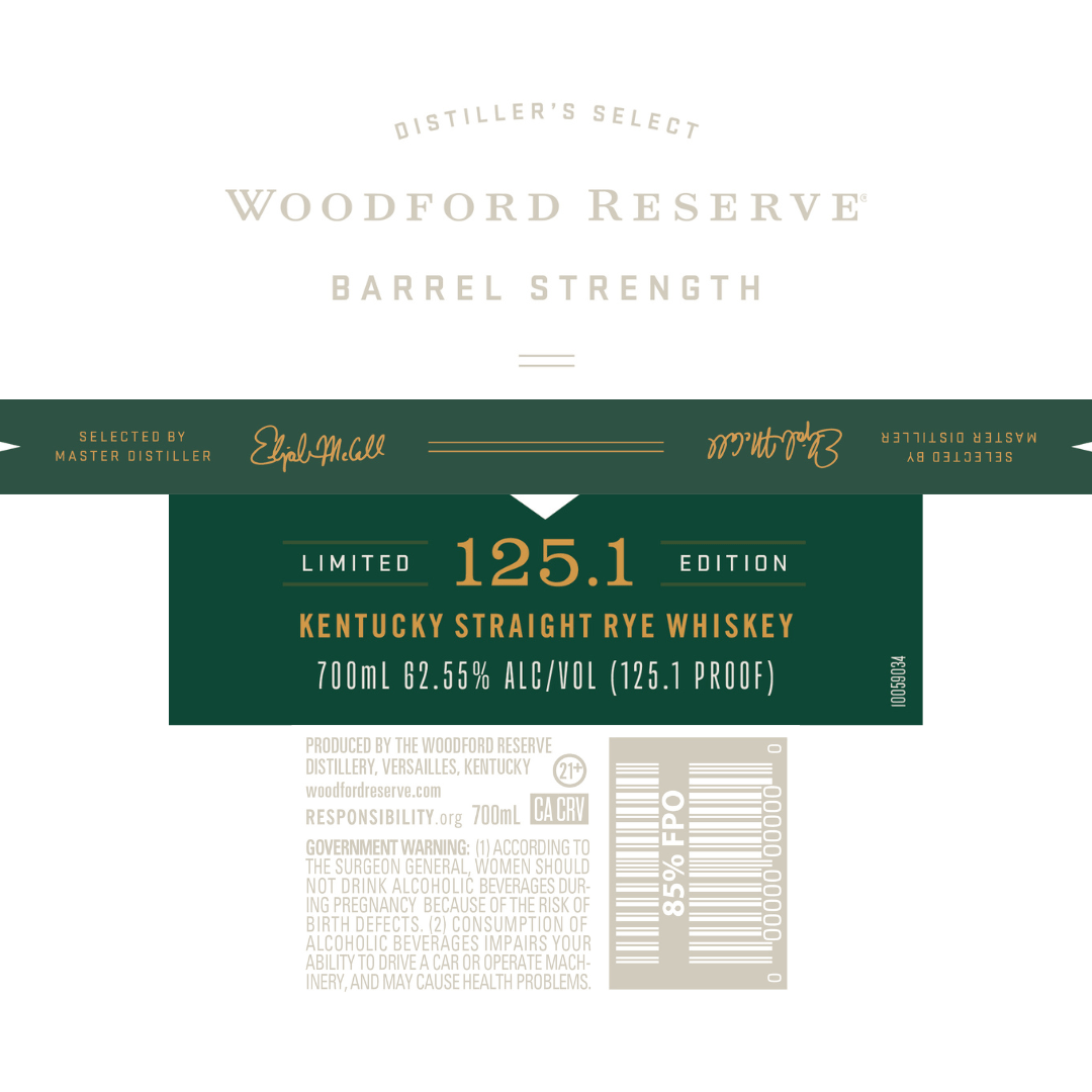 Woodford Reserve Barrel Strength Kentucky Straight Rye Whiskey Woodford Reserve