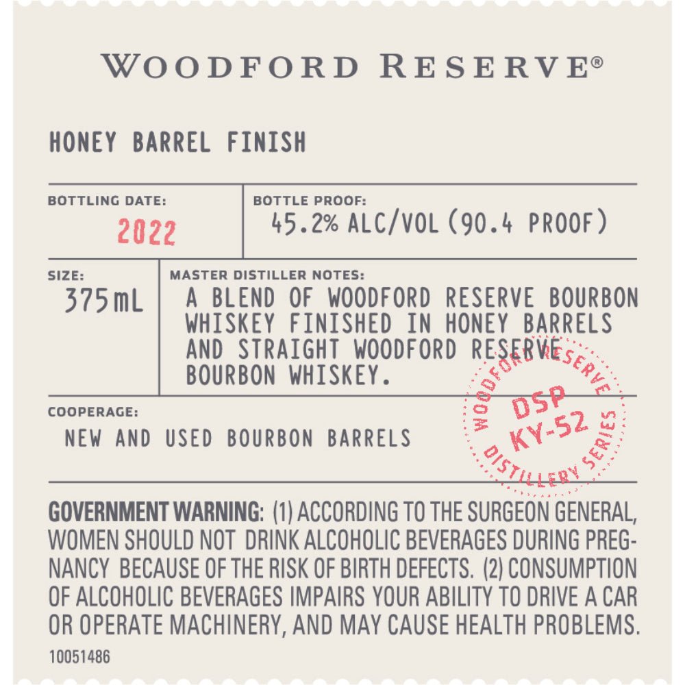 Woodford Reserve Honey Barrel Finish Bourbon Bourbon Woodford Reserve   