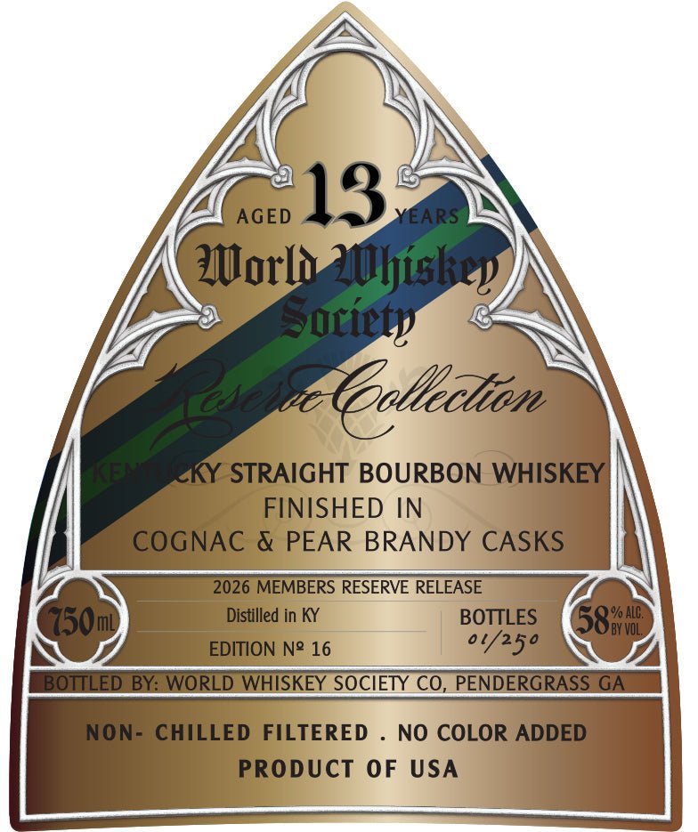 World Whiskey Society 13 Year Kentucky Straight Bourbon Reserve Collection Cognac & Pear Brandy Cask Finish - Main Street Liquor